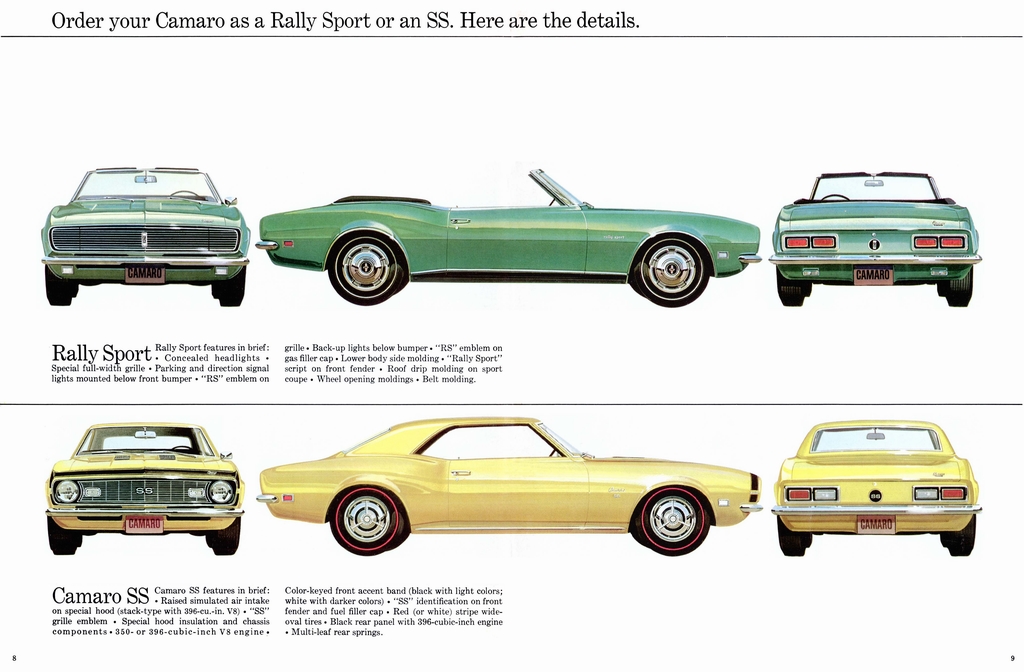 1968 Chev Camaro Brochure Page 9